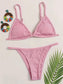 Ribbed Triangle Tanga Bikini Swimsuit
