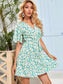 Surplice Neck Belted Ditsy Floral Dress