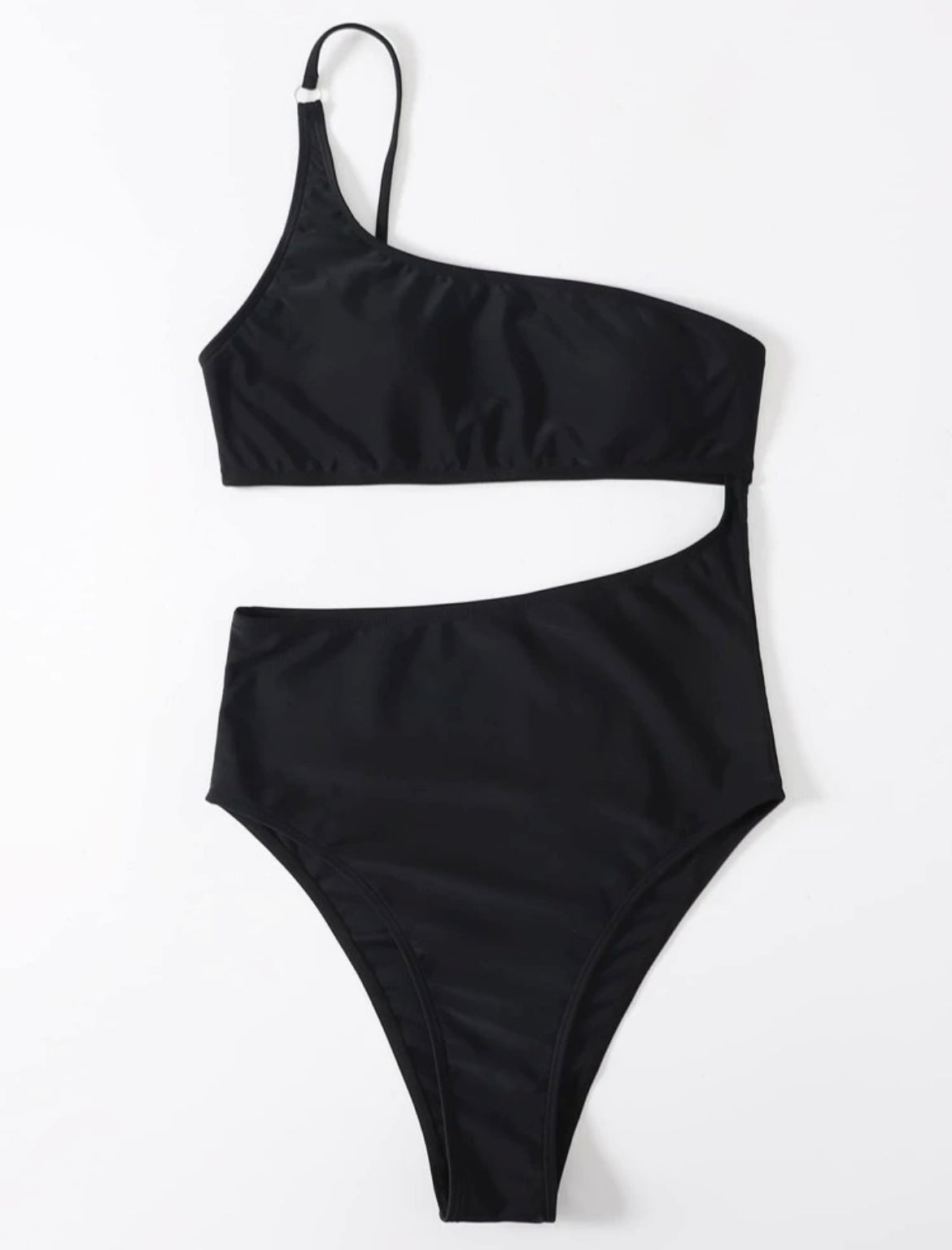 Cut Out One Shoulder One Piece Swimsuit