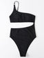 Cut Out One Shoulder One Piece Swimsuit