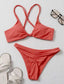 Knot Detail Ruched Bikini Swimsuit