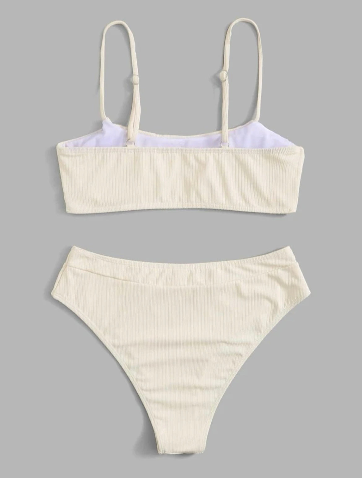 Plain High Waisted Bikini Swimsuit