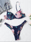 Floral Underwire High Cut Bikini Swimsuit