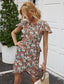 Ruffle Trim Wrap Knot Floral Dress