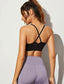 Contrast Panel Crisscross Sports Bra