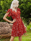 Floral Print Wrap Belted Dress