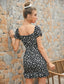 Ditsy Floral Print Sweetheart Neck Tie Front Dress