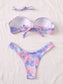 Tie Dye Underwire High Leg Bikini Swimsuit