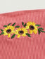 Sunflower Embroidery Lettuce Trim Crop Cami Top