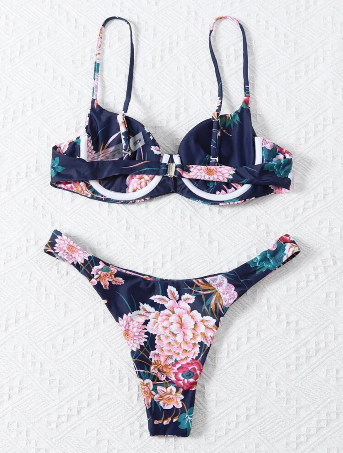 Floral Underwire High Cut Bikini Swimsuit