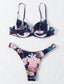 Floral Underwire High Cut Bikini Swimsuit