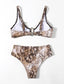 Snakeskin Print High Waist Bikini Swimsuit