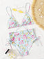 Floral Drawstring High Waist Bikini Swimsuit