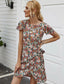 Ruffle Trim Wrap Knot Floral Dress