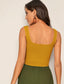 Lettuce Trim Rib-knit Crop Tank Top