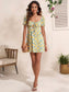 Floral Print Cut Out Detail Dress
