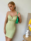 Frill Trim Cut-out Tied Backless Bodycon Dress