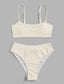 Plain High Waisted Bikini Swimsuit
