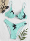 Tie Dye Underwire High Leg Bikini Swimsuit