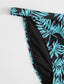 Leaf Print Triangle Tanga Bikini Swimsuit
