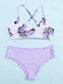 Tropical Scallop Trim Bikini Swimsuit