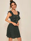 Confetti Heart Print Button Front Ruffle Armhole Dress