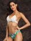 Crochet Triangle Top With Floral High Cut Panty Bikini