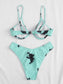 Tie Dye Underwire High Leg Bikini Swimsuit
