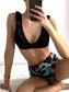 Floral Print Ruffle High Waisted Bikini Swimsuit
