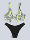 Zebra Stripe Knot High Leg Bikini Swimsuit