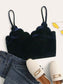 Scallop Edge Velvet Cami Crop Top