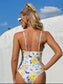 Floral Print Frill Trim One Piece Swimsuit