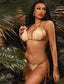 Colorblock Frill Trim Bikini Swimsuit