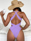 Cut Out Criss Cross One Piece Swimsuit
