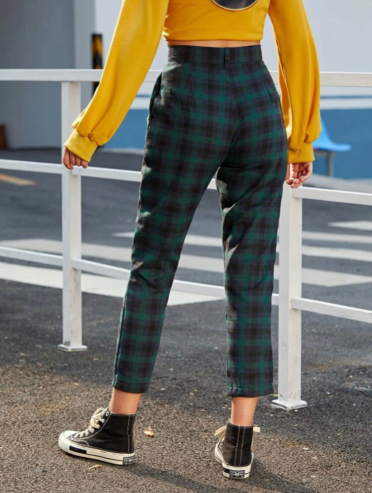 Tartan Plaid High Waist Pants