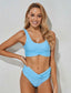 Ruched Knot Back High Waisted Bikini Swimsuit