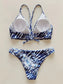 Tie Dye Crisscross Tie Back Bikini Swimsuit