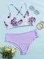 Tropical Scallop Trim Bikini Swimsuit