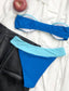 Color Block Bandeau High Cut Bikini Swimsuit
