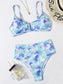 Tie Dye High Waist Bikini Swimsuit