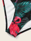 Flamingo One Shoulder High Waisted Bikini Swimsuit