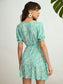 Surplice Neck Tie Front Daisy Floral Dress