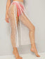 Star Wrap Tie Waist Mesh Cover Up Skirt