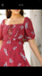 Lace Up Front Puff Sleeve Ruffle Detail Dress