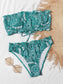 Tribal Lettuce Trim Bandeau Bikini Swimsuit