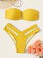 Bandeau Cut-out High Cut Bikini Swimsuit