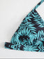 Leaf Print Triangle Tanga Bikini Swimsuit