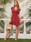 Heart Confetti Polka Dot Plunging Neck Dress