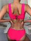 Cut-out Detail V Neck Bikini Swimsuit