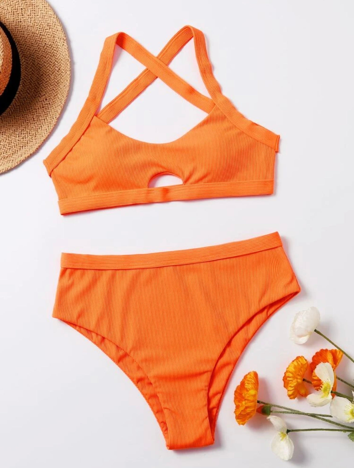 Crisscross High Waist Bikini Swimsuit